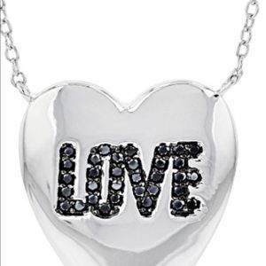 Black spinel” Love” Necklace